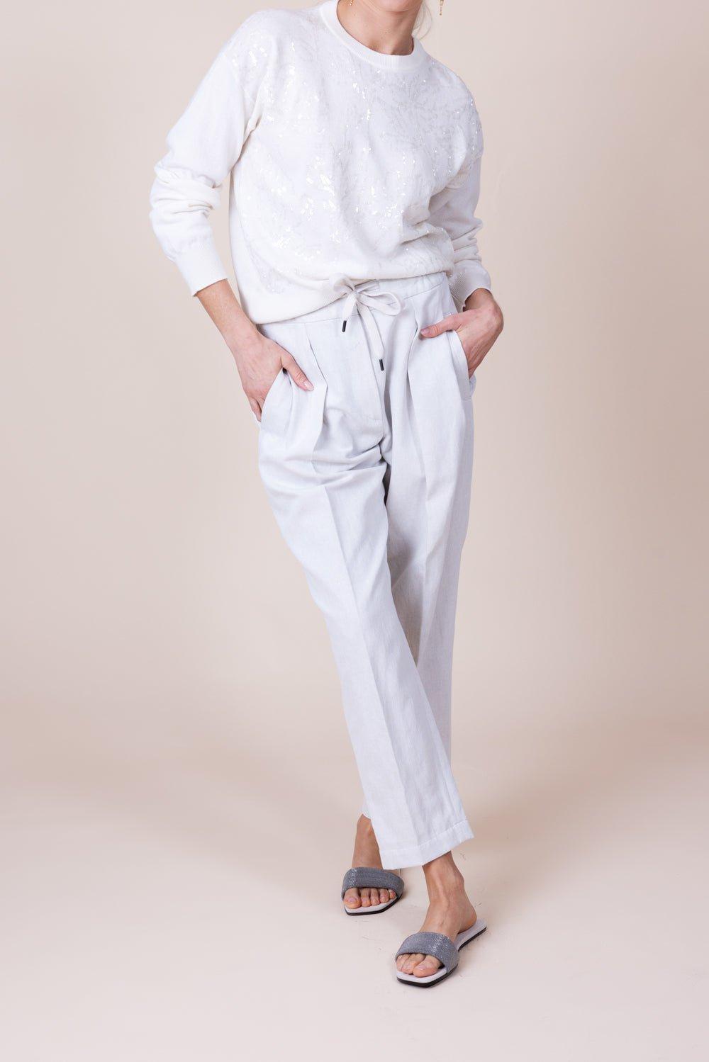 BRUNELLO CUCINELLI-Dazzling Flower Embroidery Sweater-