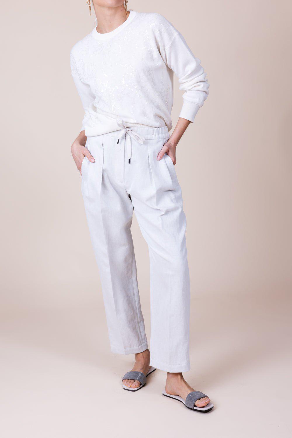 BRUNELLO CUCINELLI-Dazzling Flower Embroidery Sweater-