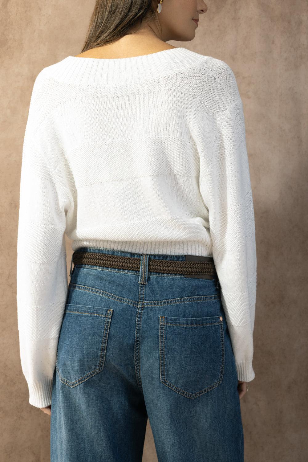Long Sleeve Knit Pullover-WHITE-XS-CLOTHINGTOPKNITS-BRUNELLO CUCINELLI