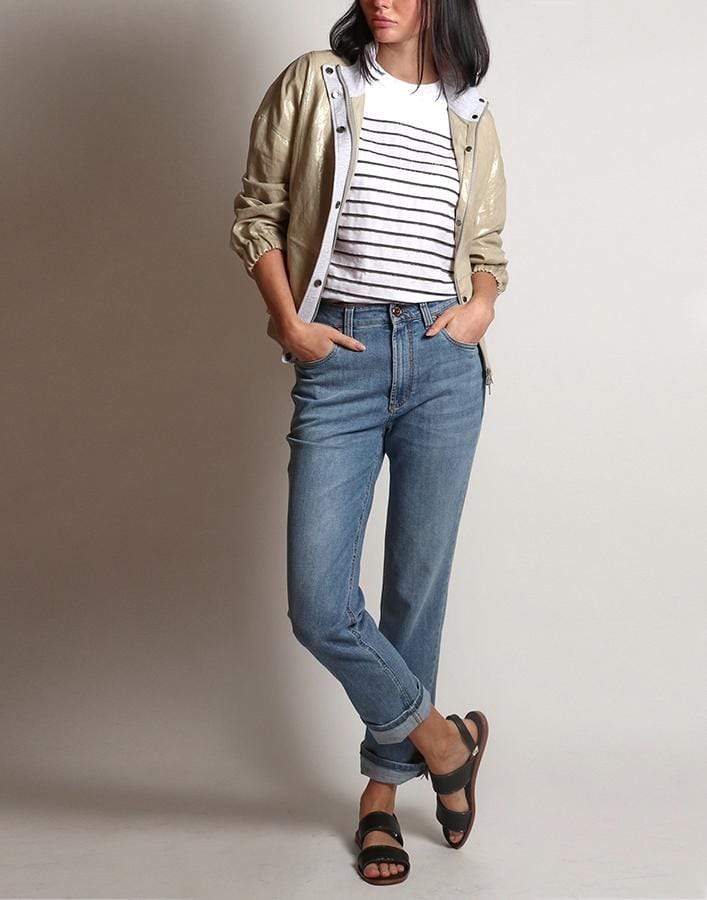 BRUNELLO CUCINELLI-Poplin Cotton Striped Top-