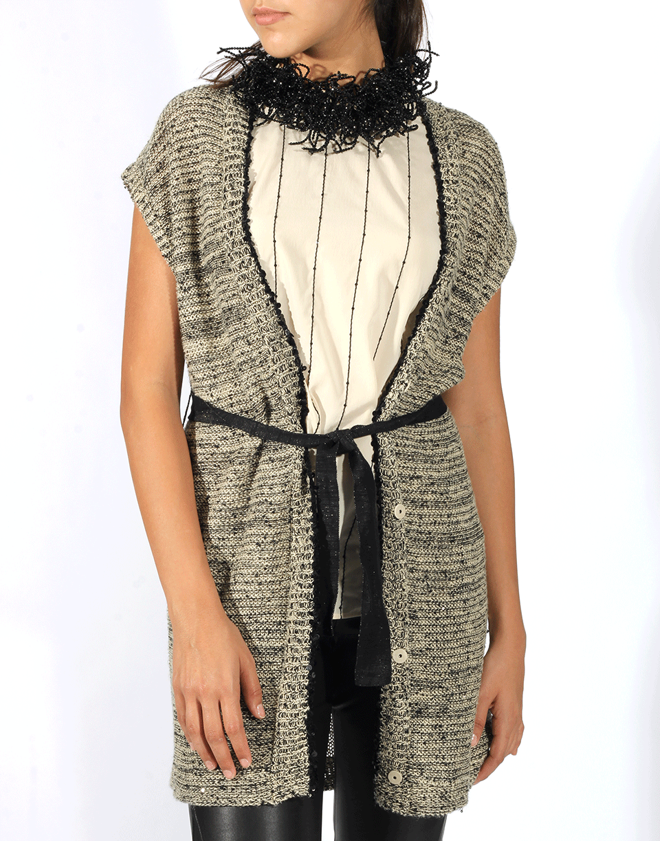 BRUNELLO CUCINELLI-Belted Tweed Vest-