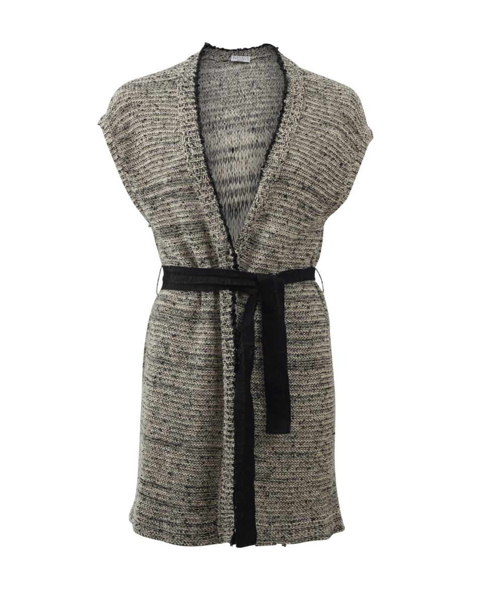 BRUNELLO CUCINELLI-Belted Tweed Vest-