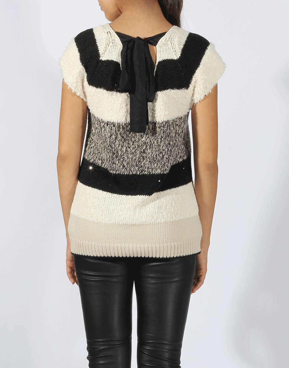 BRUNELLO CUCINELLI-Stripe Tie Back Pullover-