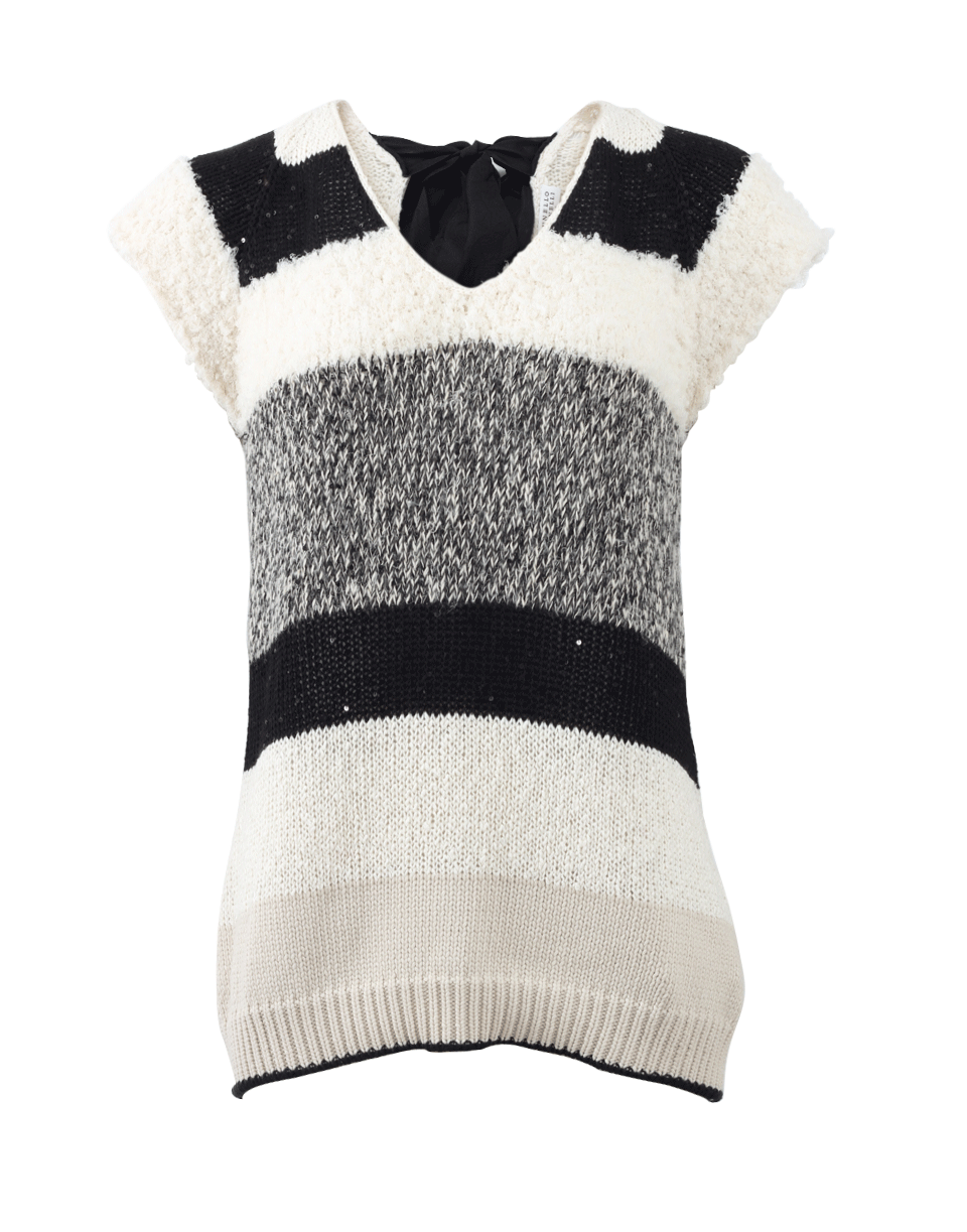 BRUNELLO CUCINELLI-Stripe Tie Back Pullover-