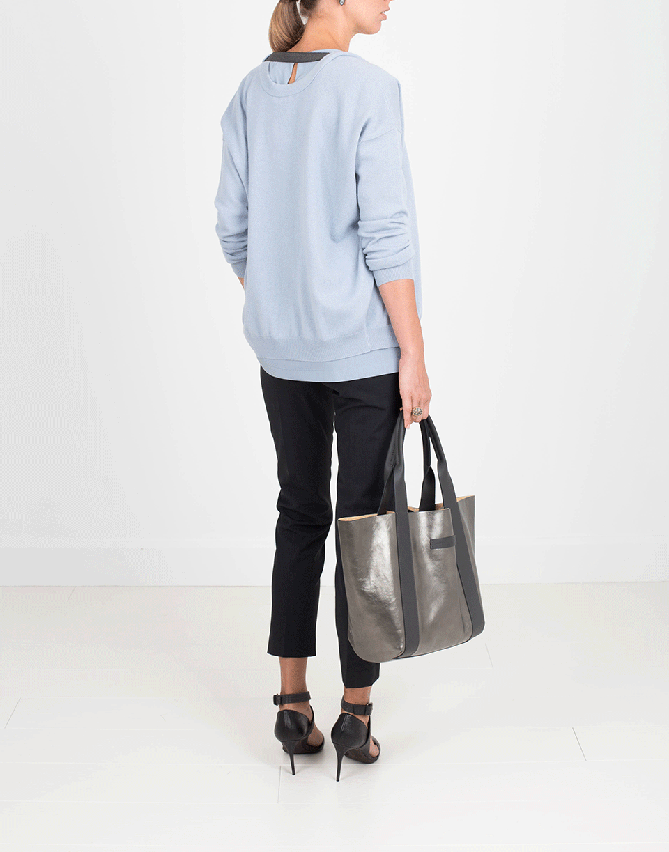 BRUNELLO CUCINELLI-Monili Inset Silk Tank-