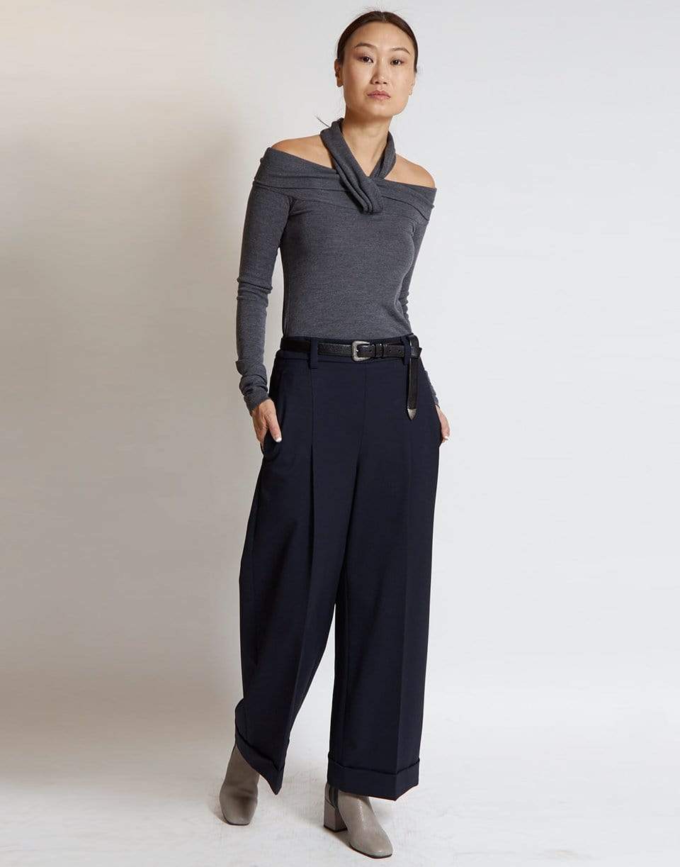 BRUNELLO CUCINELLI-Off the Shoulder Halter Neck Top-