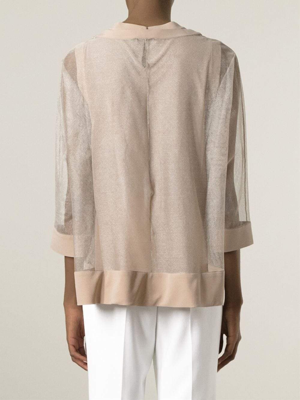 BRUNELLO CUCINELLI-Tulle Overlay Top-