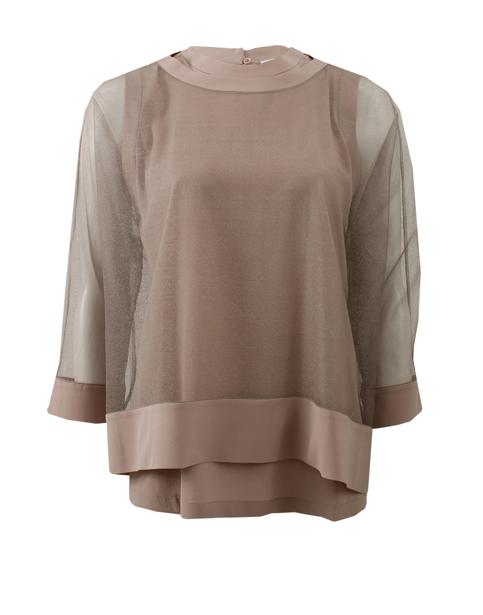 BRUNELLO CUCINELLI-Tulle Overlay Top-