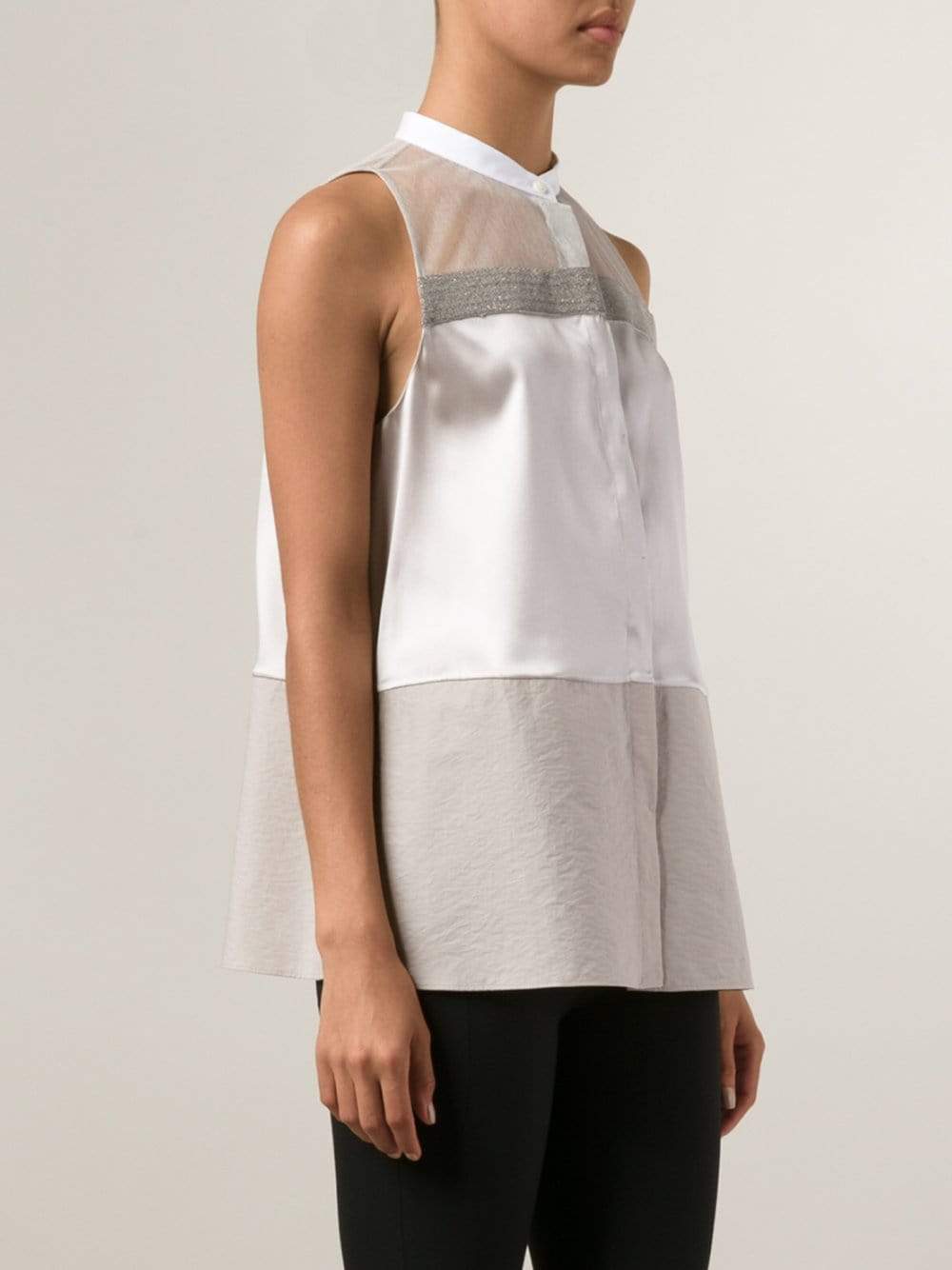 BRUNELLO CUCINELLI-Button Up A-Line Top-