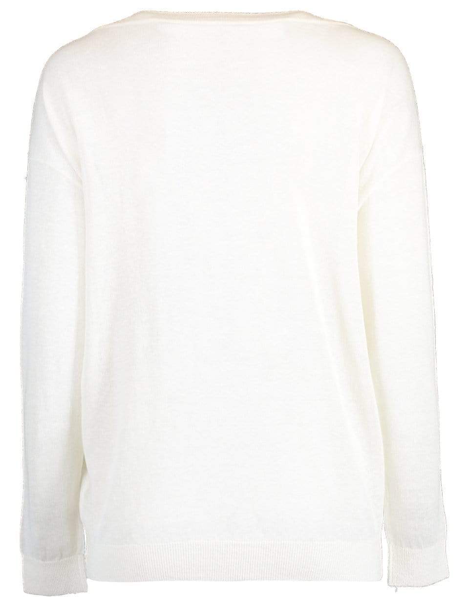BRUNELLO CUCINELLI-Monili Stripe V-Neck Linen Jumper-