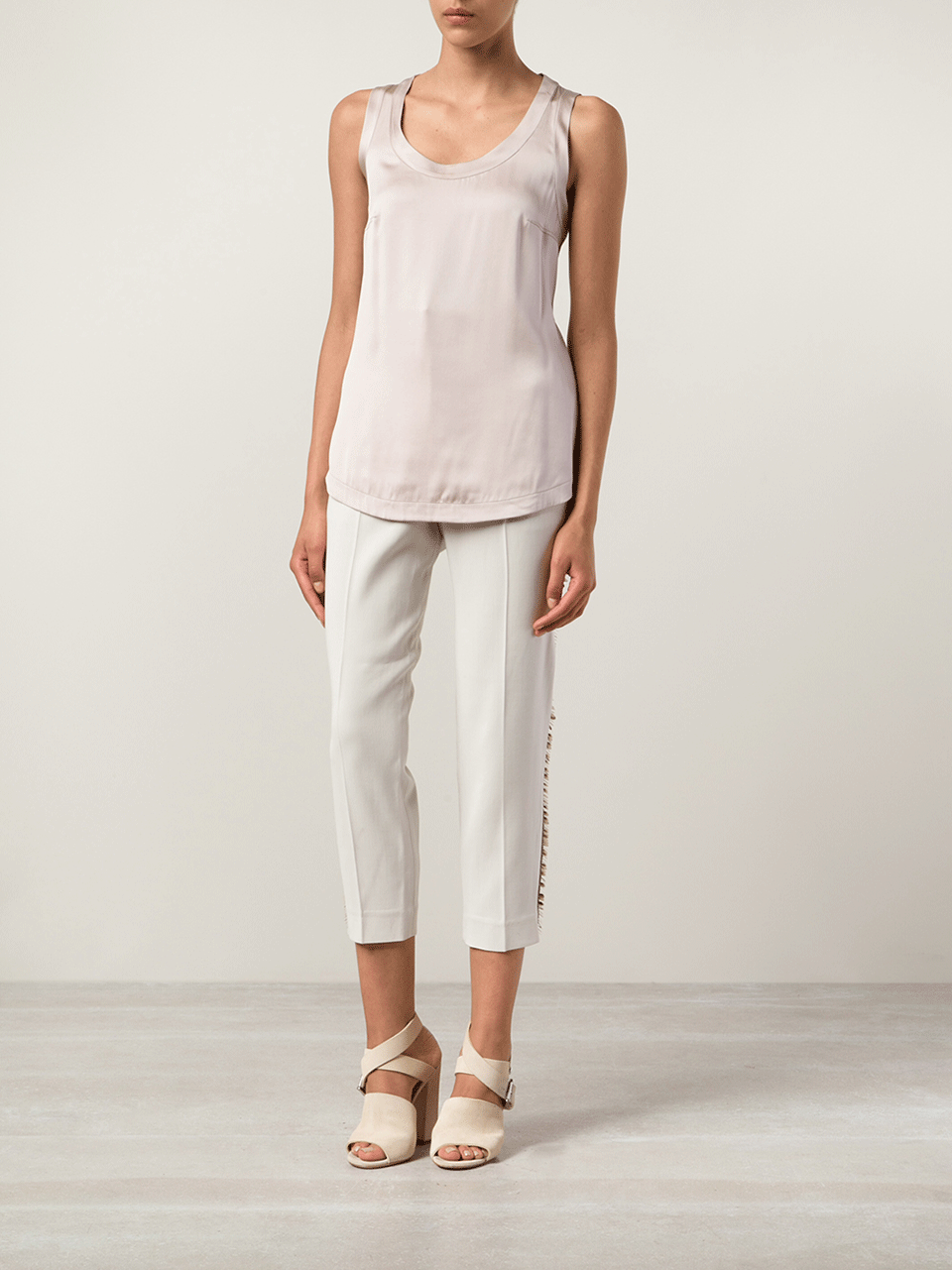 BRUNELLO CUCINELLI-Satin Scoop Neck Tank-