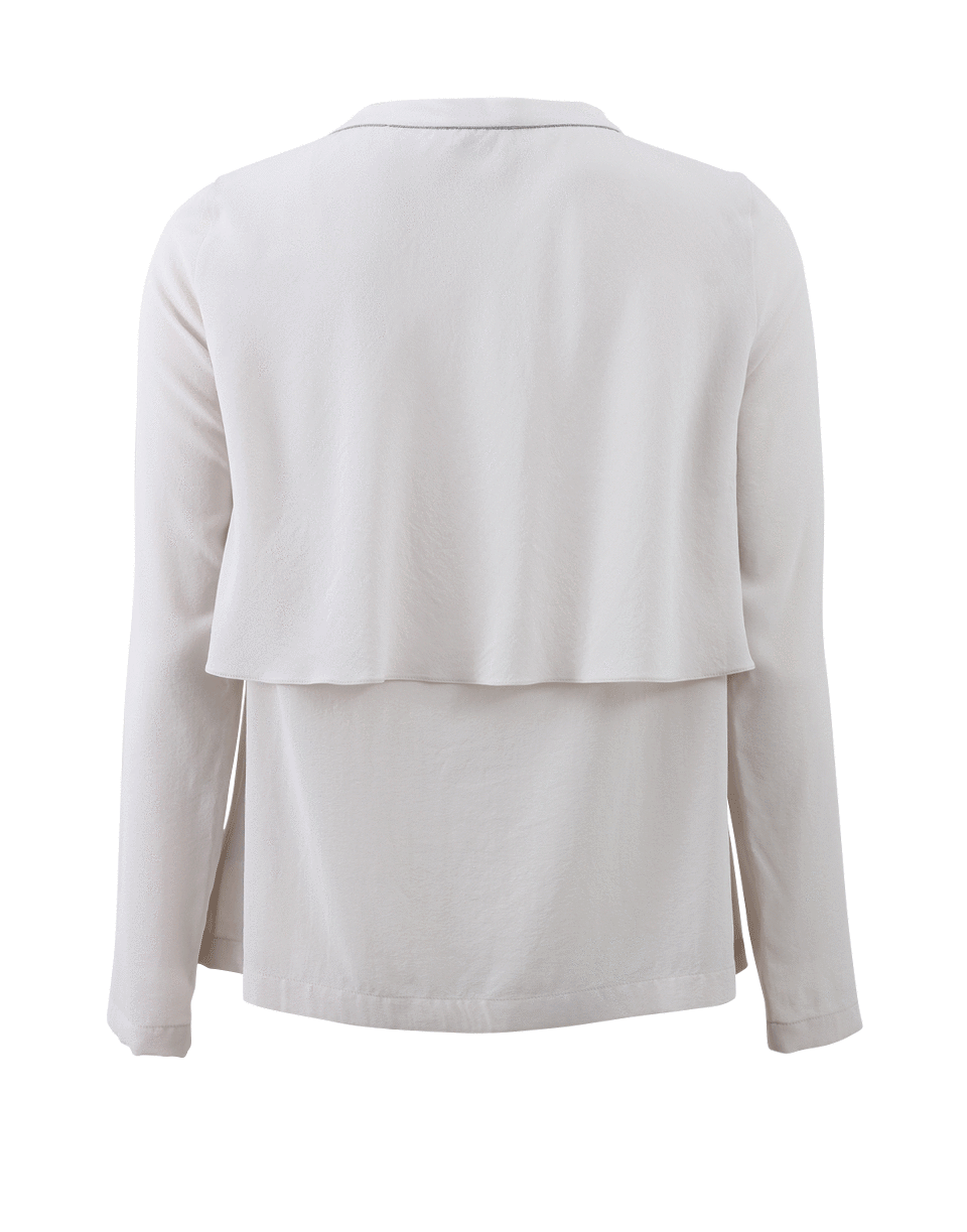 BRUNELLO CUCINELLI-Layered Silk Top-VANILLA