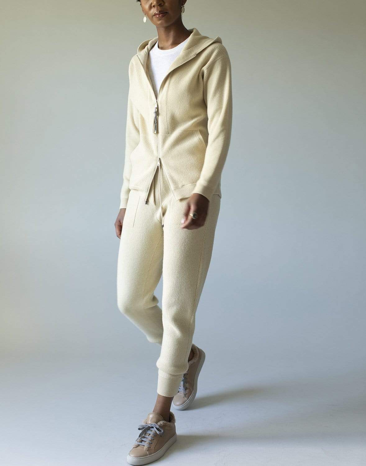 BRUNELLO CUCINELLI-English Ribbed Hooded Zip Up-