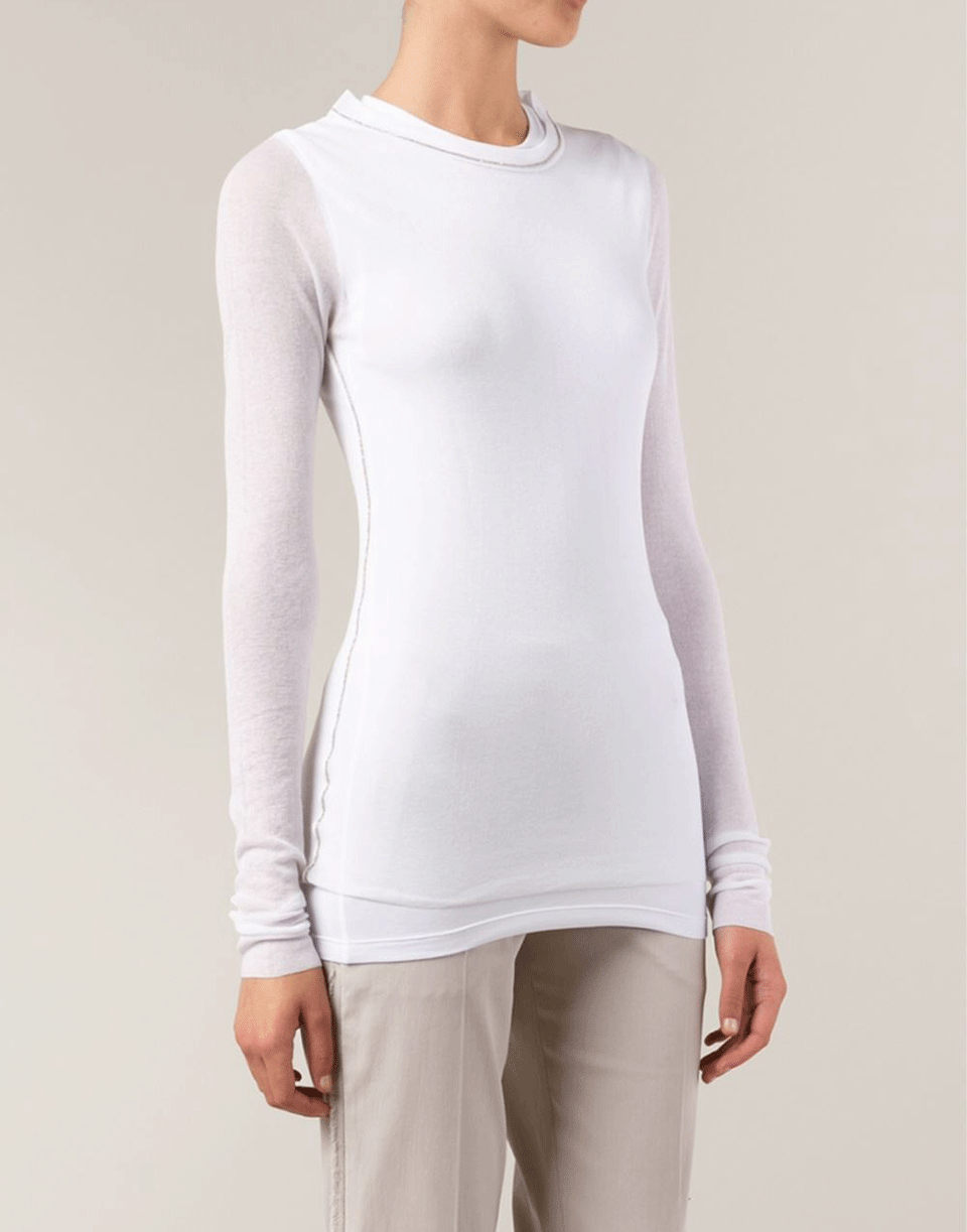 BRUNELLO CUCINELLI-Gauze Overlay Fitted Shirt-