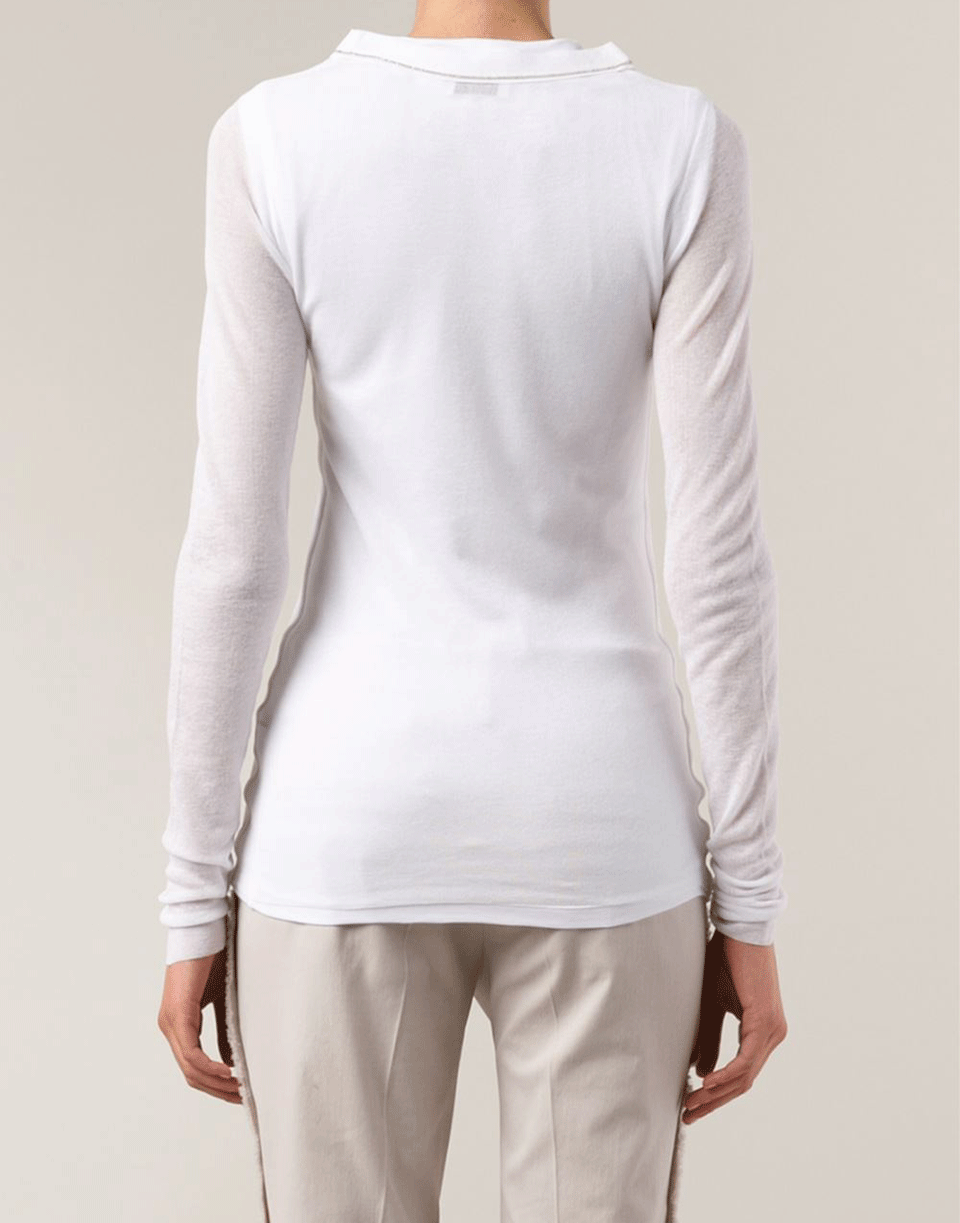 BRUNELLO CUCINELLI-Gauze Overlay Fitted Shirt-