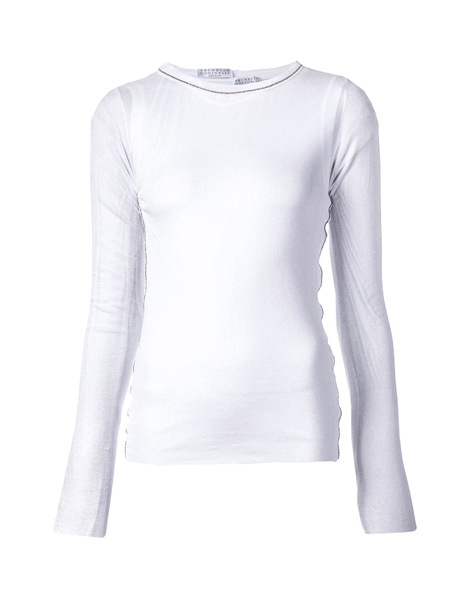 BRUNELLO CUCINELLI-Gauze Overlay Fitted Shirt-