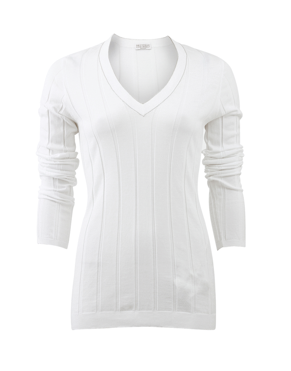 BRUNELLO CUCINELLI-Monili Trim Long-Sleeve Top-