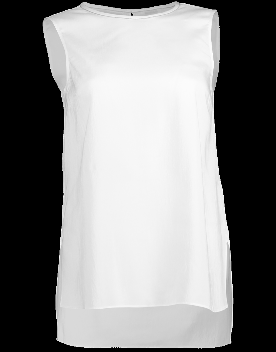 BRUNELLO CUCINELLI-Sleeveless Silk Crewneck Tank-