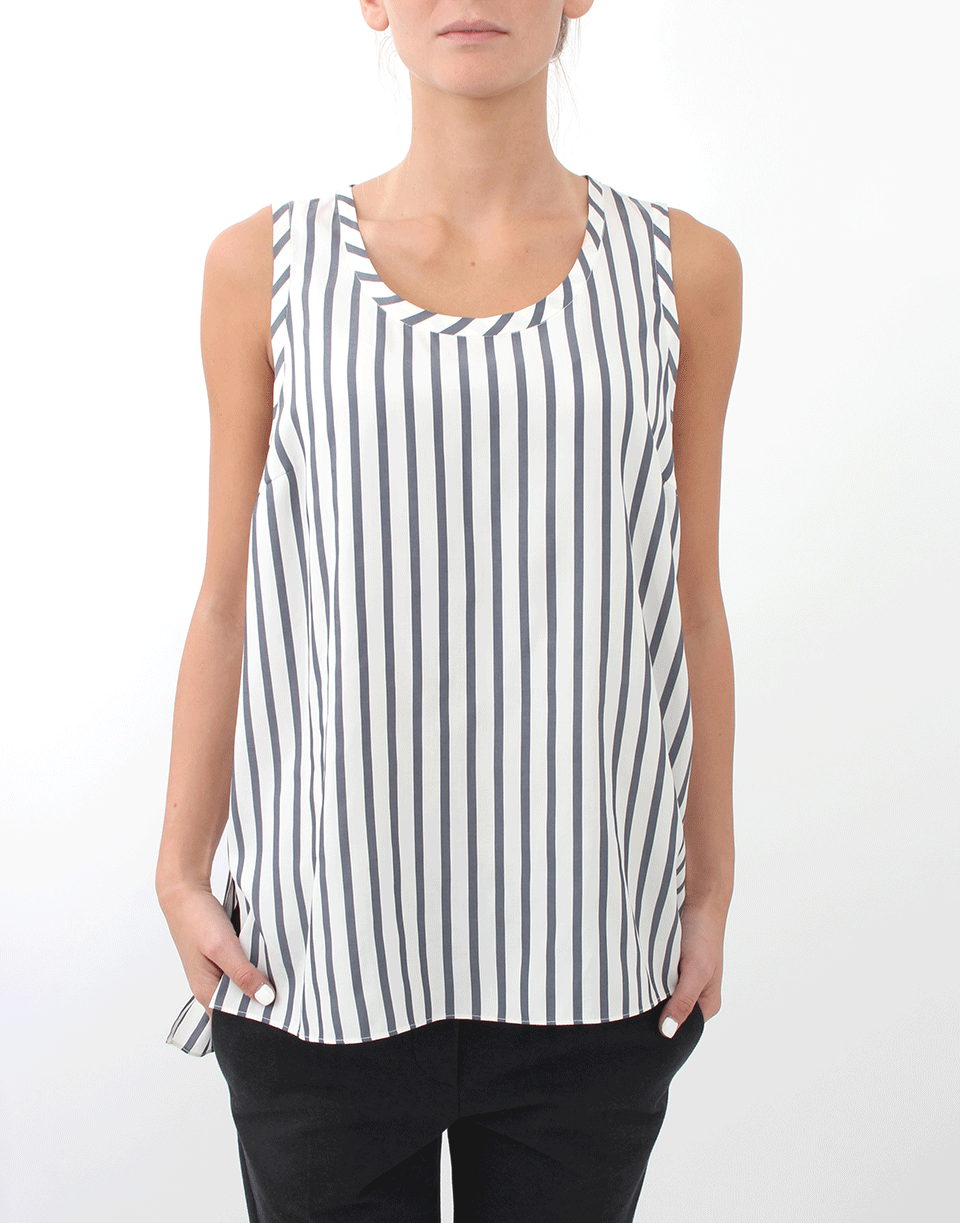 BRUNELLO CUCINELLI-Scoopneck Stripe Top-