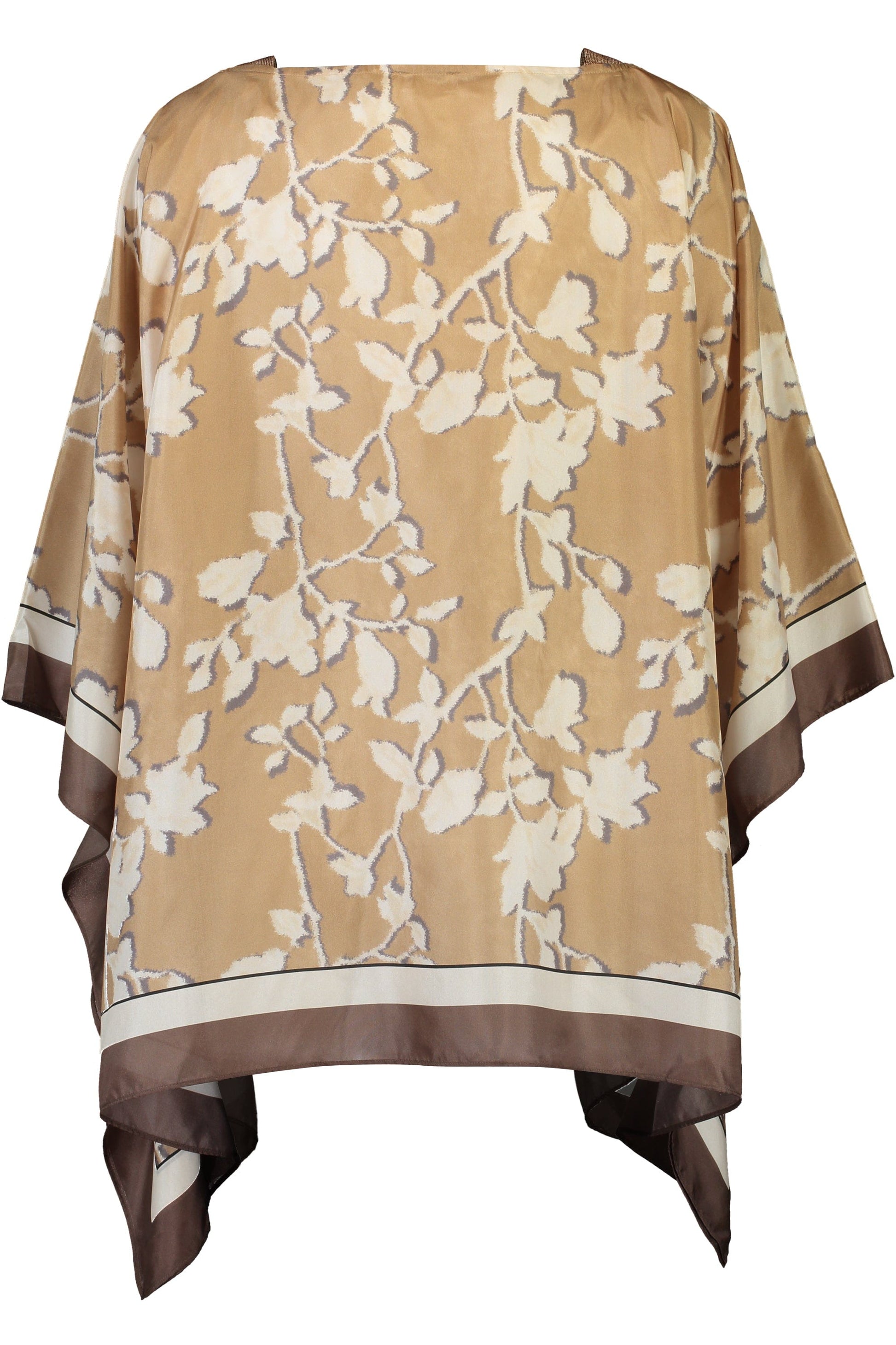 BRUNELLO CUCINELLI-Printed Poncho With Monili Detail-