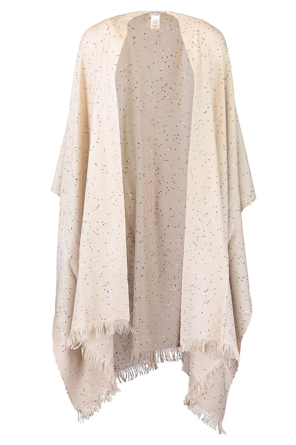 BRUNELLO CUCINELLI-Silk Paillette Poncho - Avena-AVENA