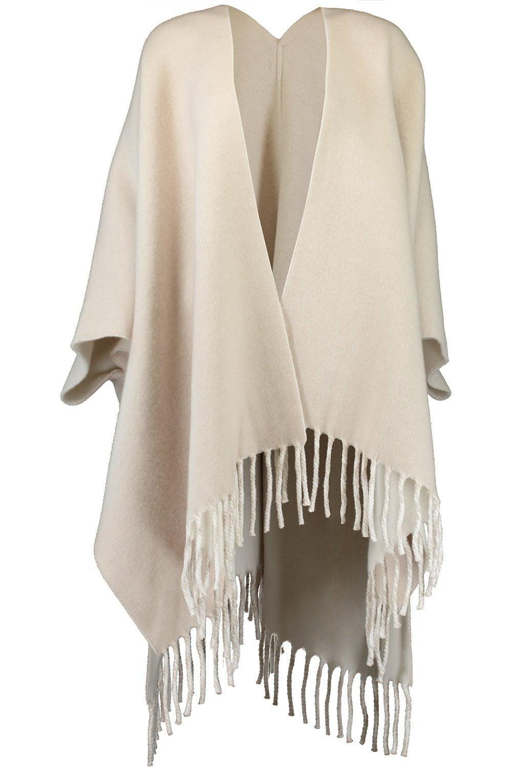 BRUNELLO CUCINELLI-Double Knit Poncho-BEIGE