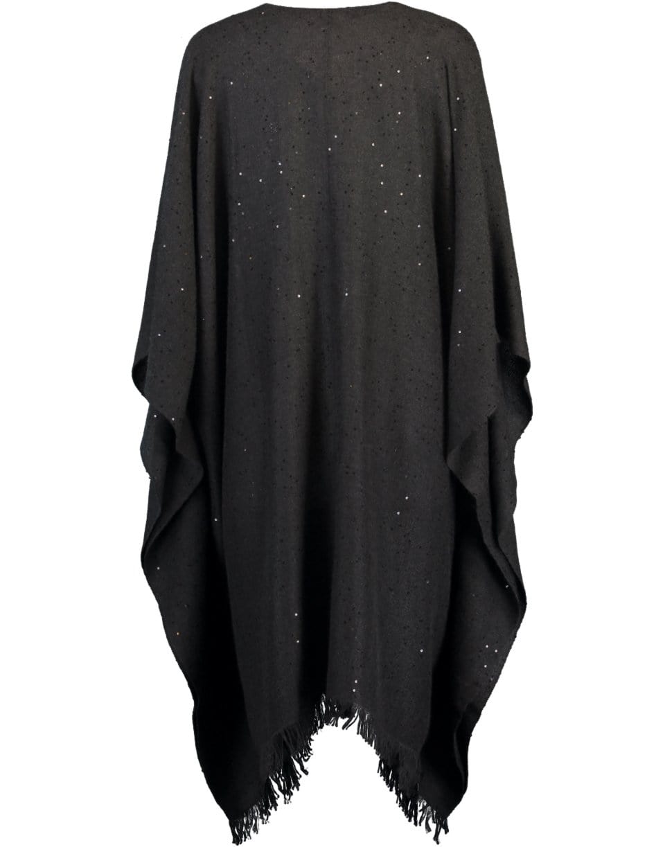 BRUNELLO CUCINELLI-Cashmere Silk Paillette Poncho - Blackstone-BLKSTONE