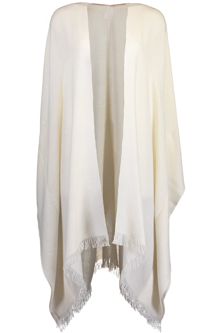 BRUNELLO CUCINELLI-Cashmere Silk Paillette Poncho - Panama-PANAMA