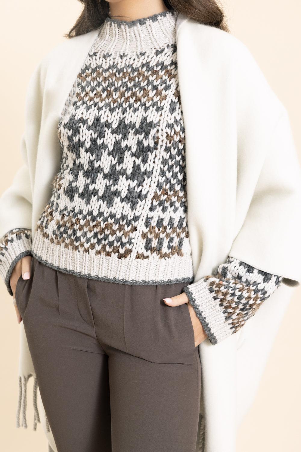 Reversible Double Knit Poncho-PEARLPAN-O/S-CLOTHINGTOPPONCHO-BRUNELLO CUCINELLI