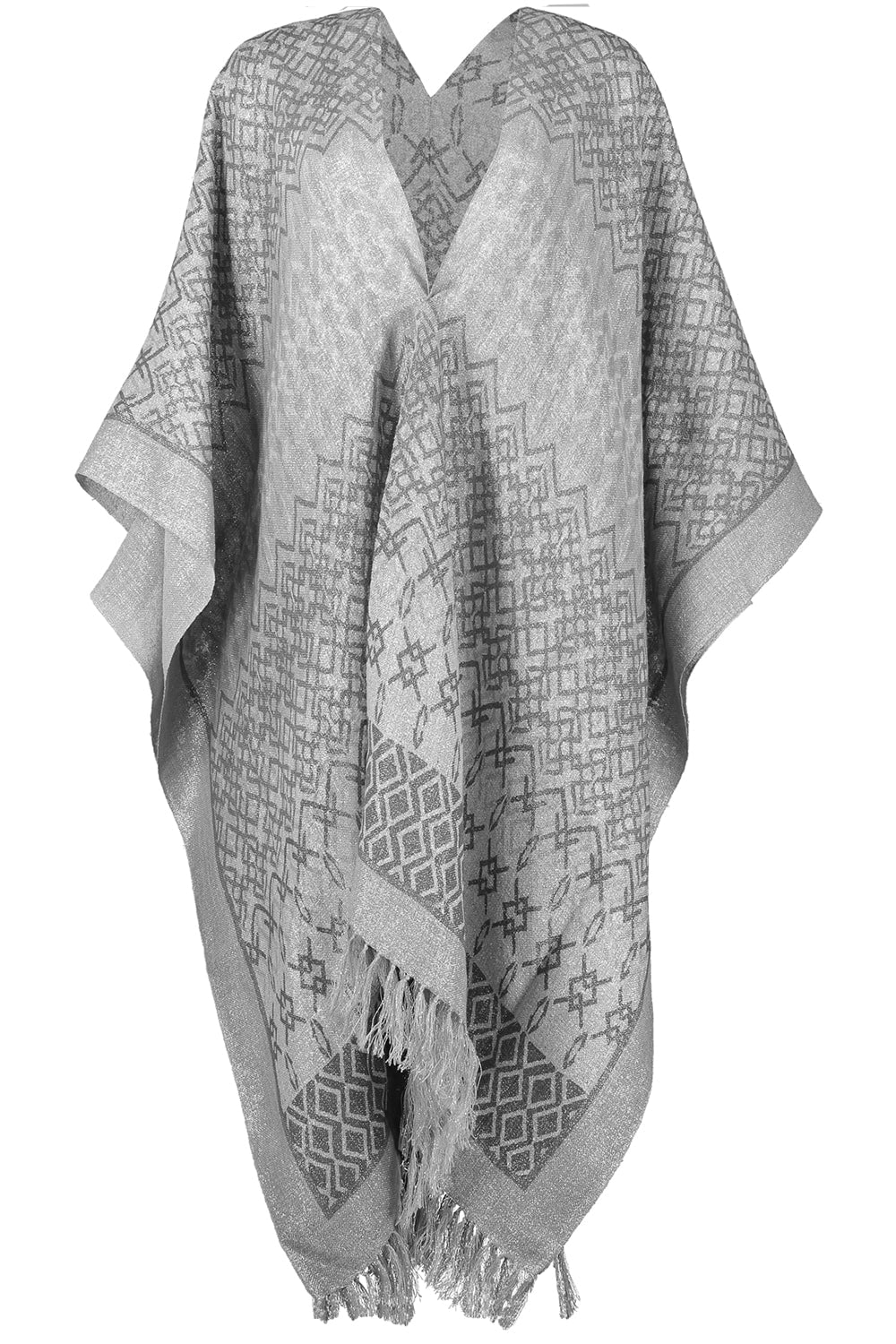 BRUNELLO CUCINELLI-Mediterraneo Canvas Poncho-SIL/BGE