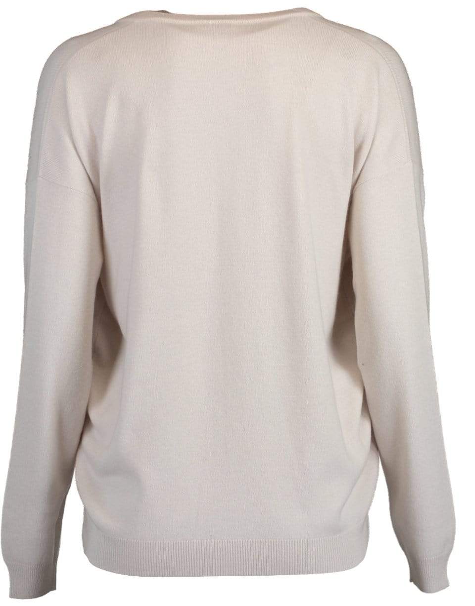 BRUNELLO CUCINELLI-Cashmere V-Neck Boyfriend Sweater-