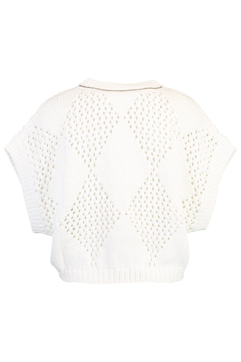 BRUNELLO CUCINELLI-Cap Sleeve Cropped Pullover-