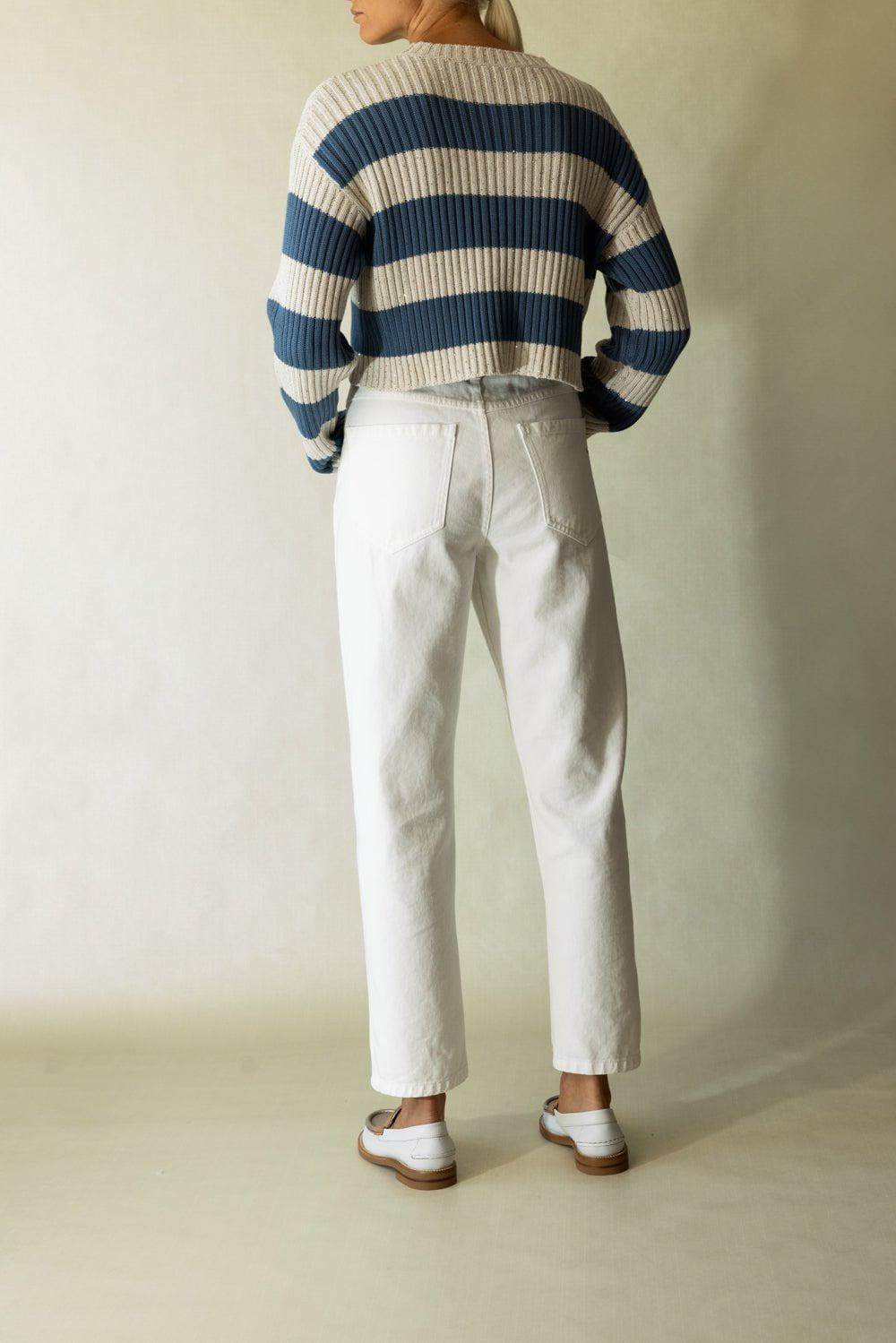 BRUNELLO CUCINELLI-Bicolor Paillet Pullover-