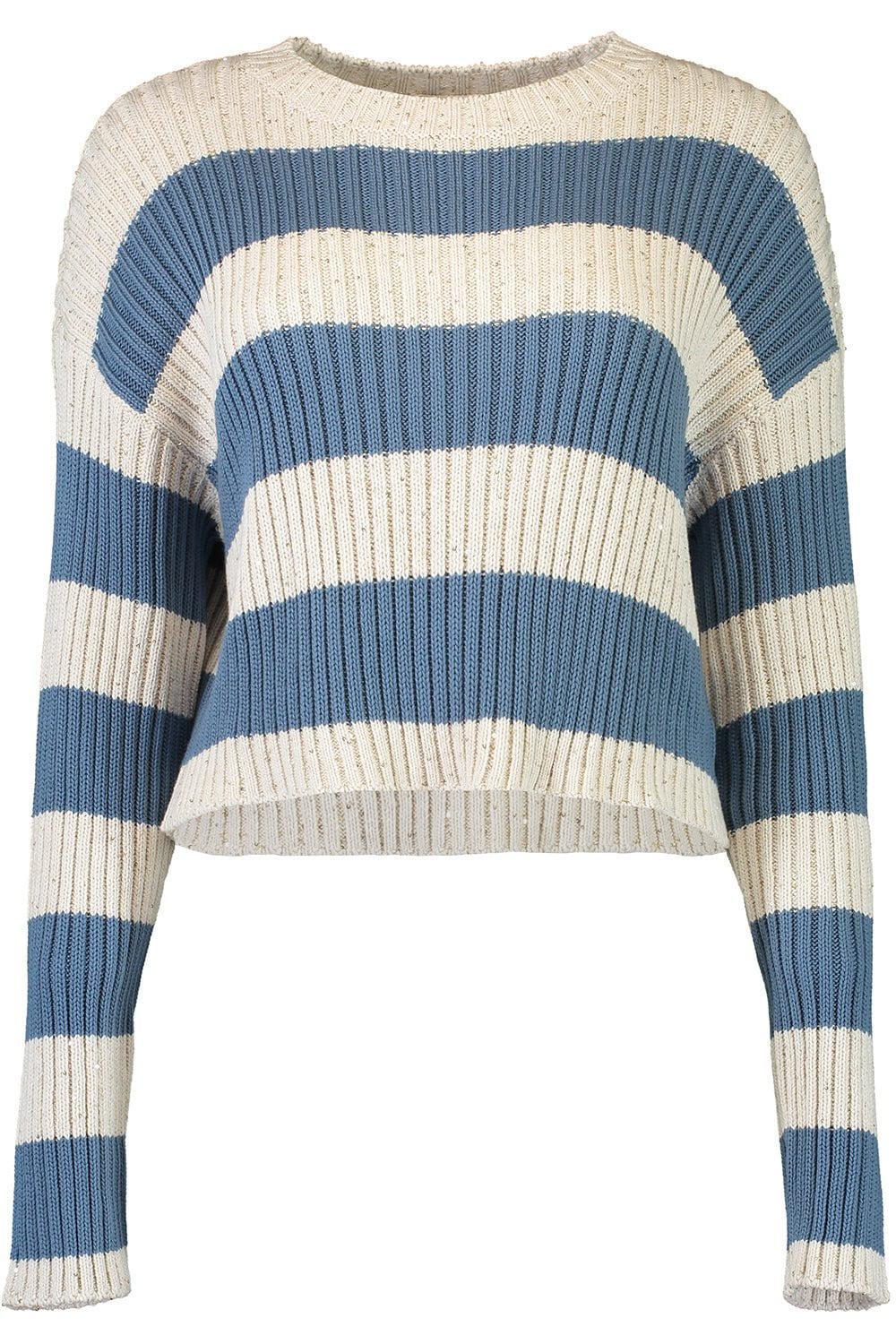 BRUNELLO CUCINELLI-Bicolor Paillet Pullover-
