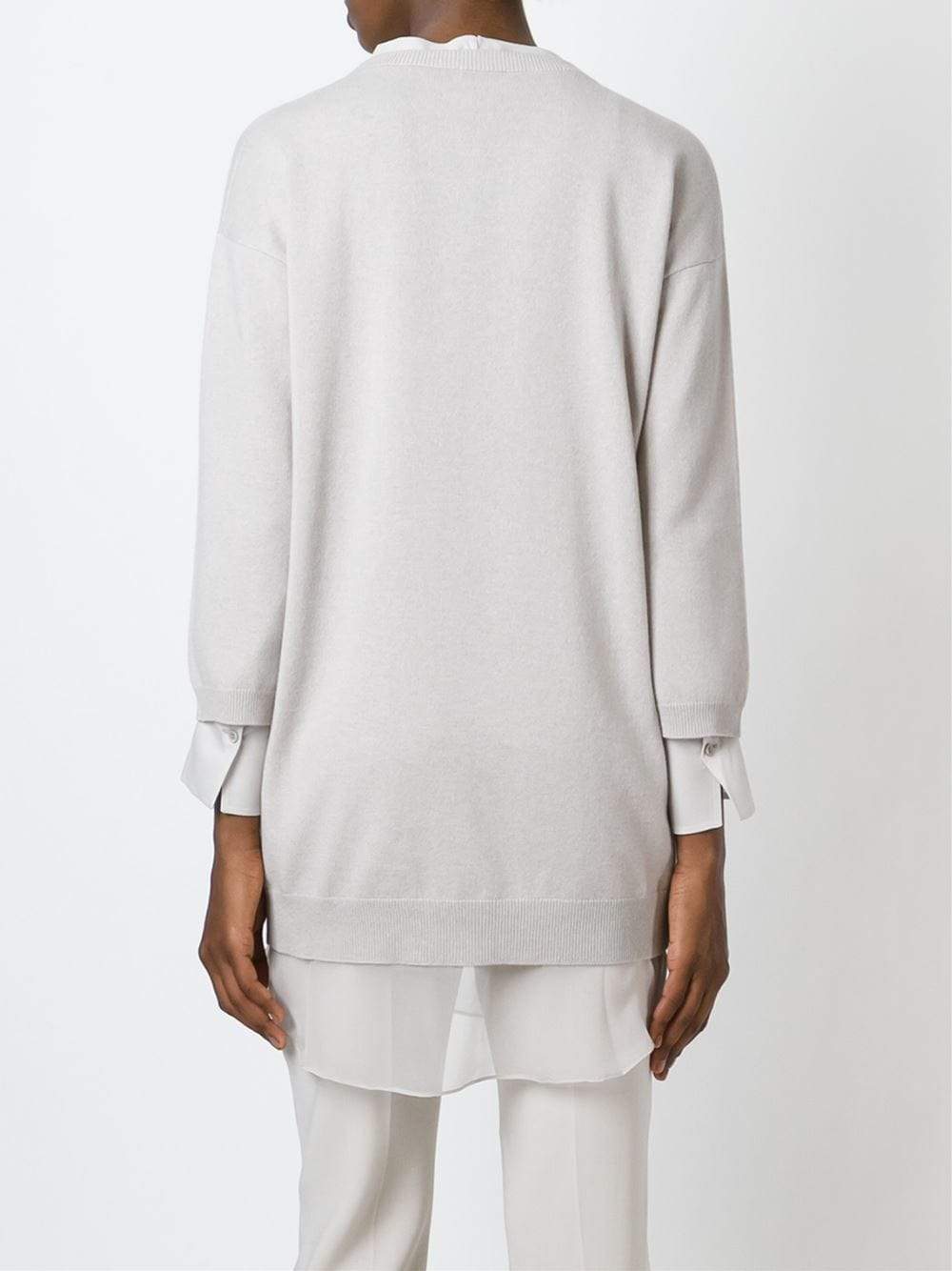BRUNELLO CUCINELLI-Cashmere And Chiffon Tunic-
