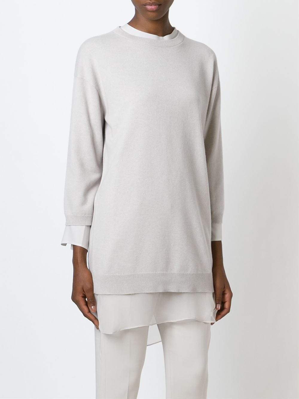 BRUNELLO CUCINELLI-Cashmere And Chiffon Tunic-