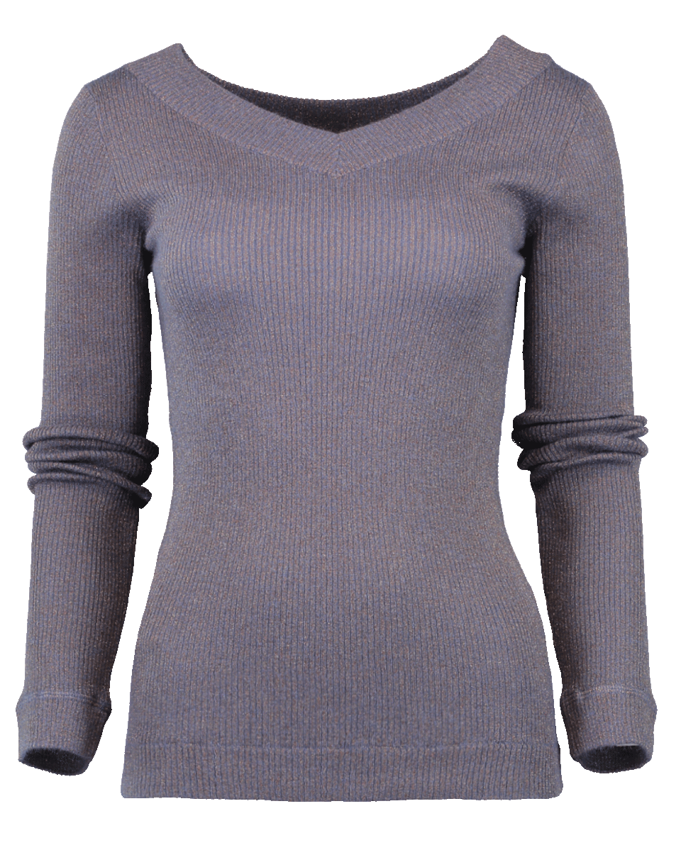 BRUNELLO CUCINELLI-Ribbed Lurex Pullover-