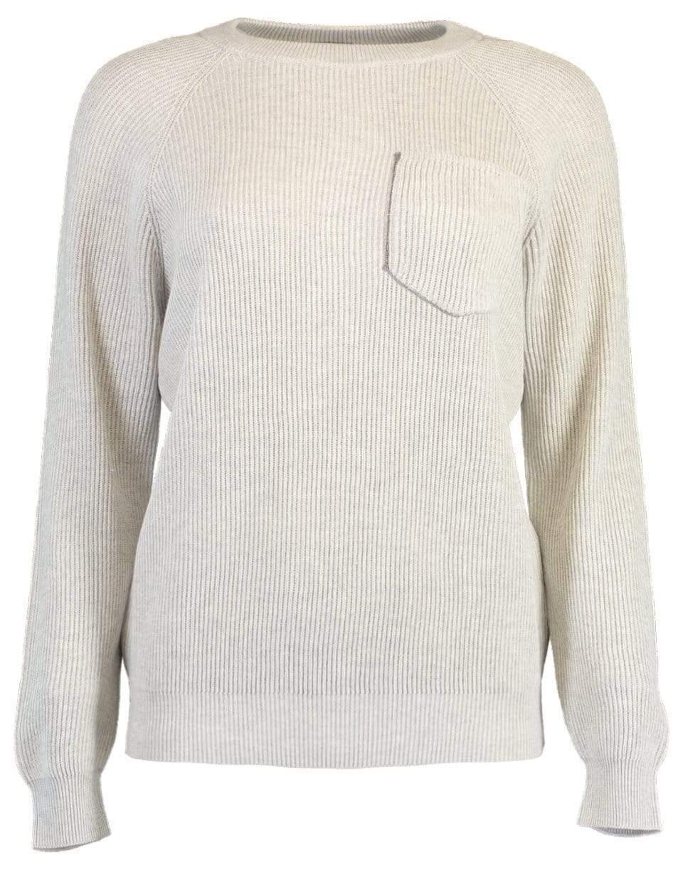 BRUNELLO CUCINELLI-Monili Pocket Ribbed Crewneck-