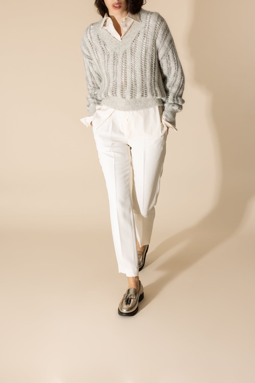 BRUNELLO CUCINELLI-Dazzling Net Sweater-