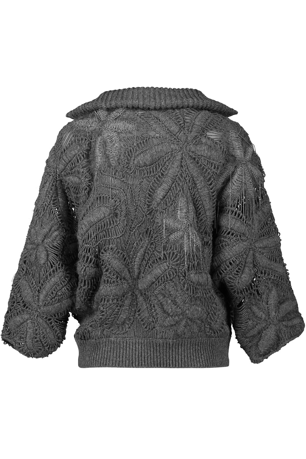 BRUNELLO CUCINELLI-Flower Crochet Sweater-LEAD