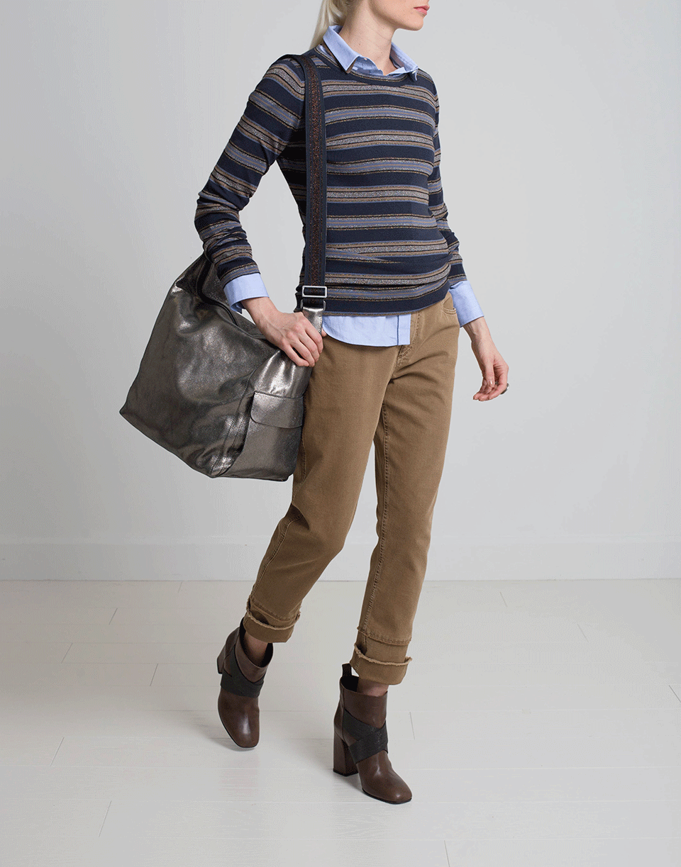 BRUNELLO CUCINELLI-Striped Sweater-