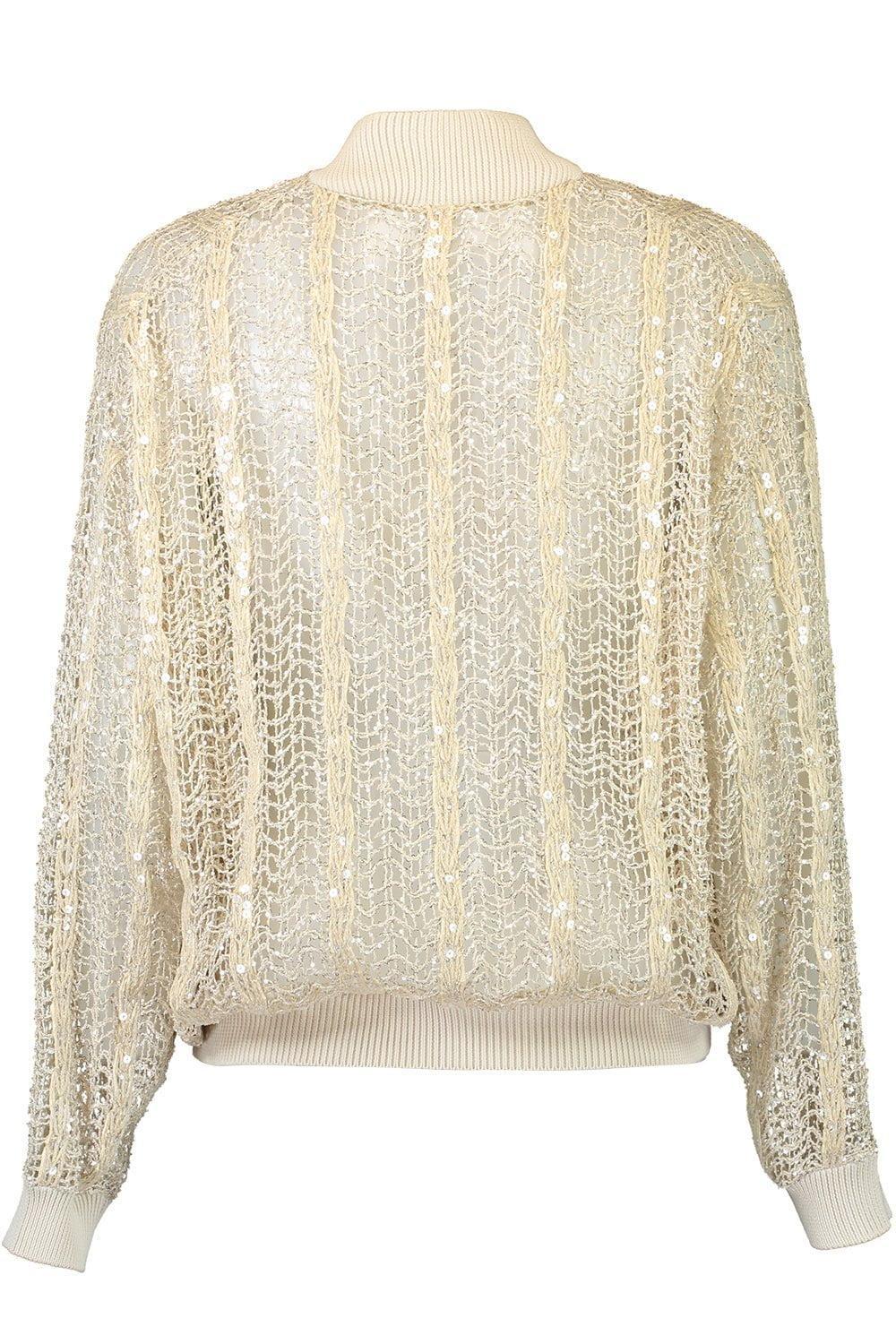 BRUNELLO CUCINELLI-Net Embroidered Bomber-