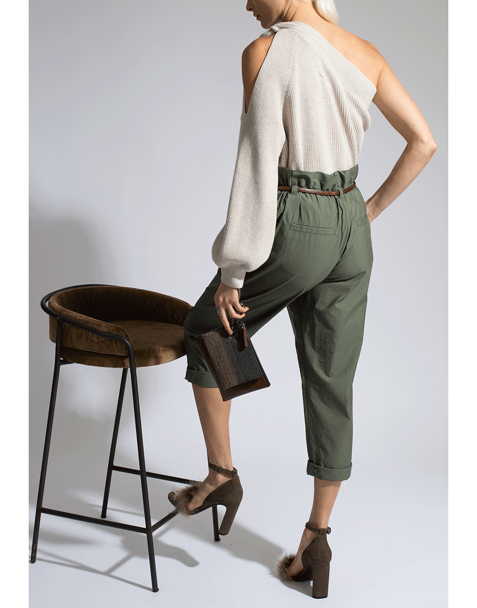 BRUNELLO CUCINELLI-Cotton Knit Cold Shoulder Tie Top-