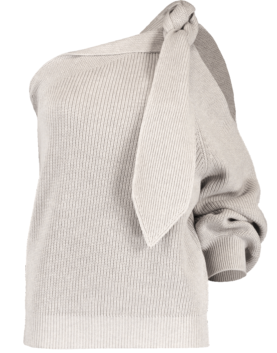 BRUNELLO CUCINELLI-Cotton Knit Cold Shoulder Tie Top-