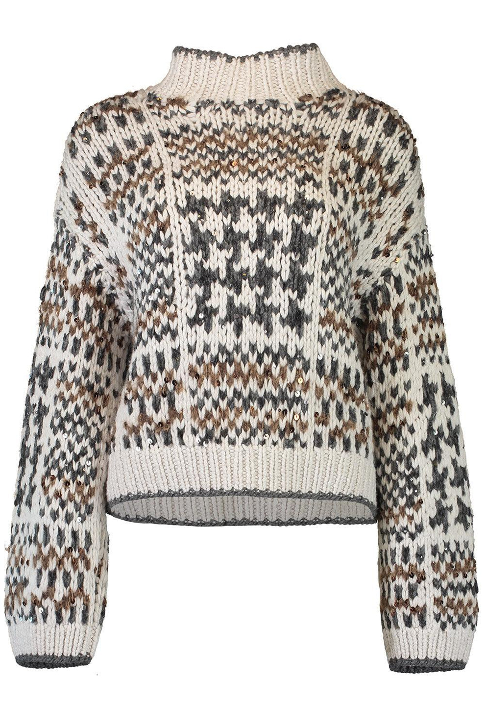 Pull Brunello Cucinelli Brodé à La Main - Motif Marqueterie éblouissant - Taille M - Neuf Avec étiquettes