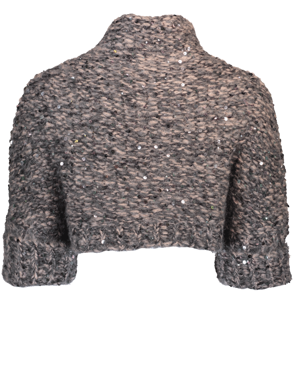 BRUNELLO CUCINELLI-Chunky Cropped Pailette Sweater-