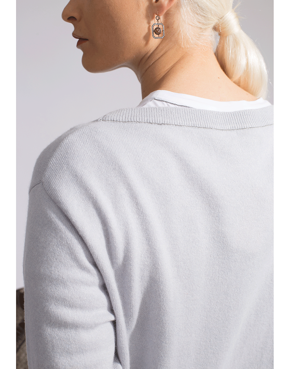 BRUNELLO CUCINELLI-Cashmere V-Neck Pullover-