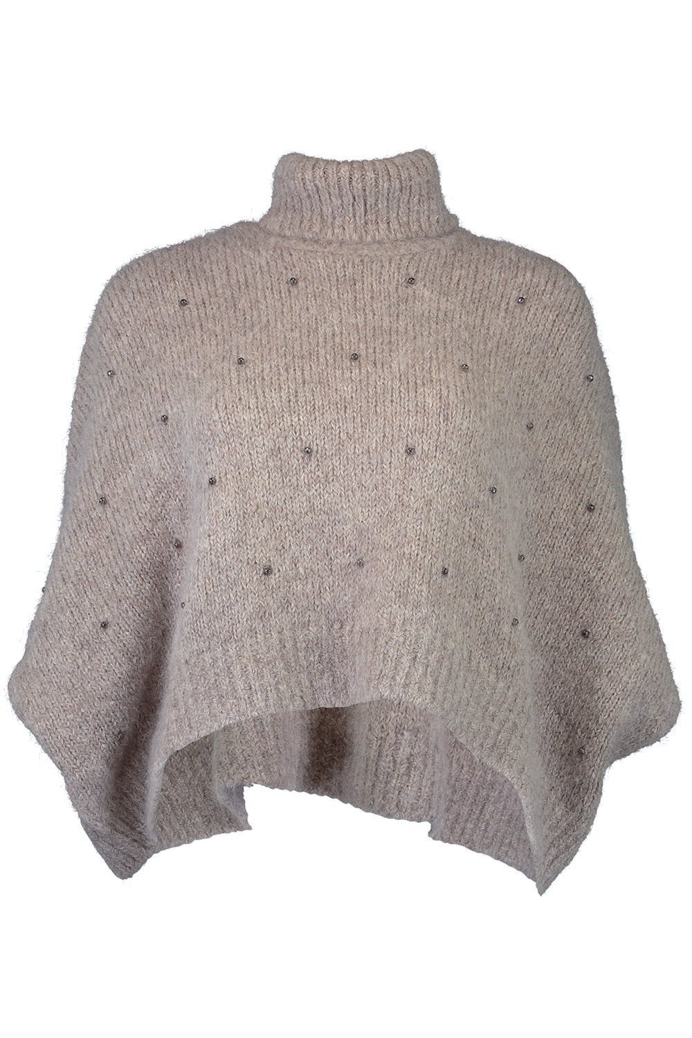 BRUNELLO CUCINELLI-Short Sleeve Embellished Turtleneck-