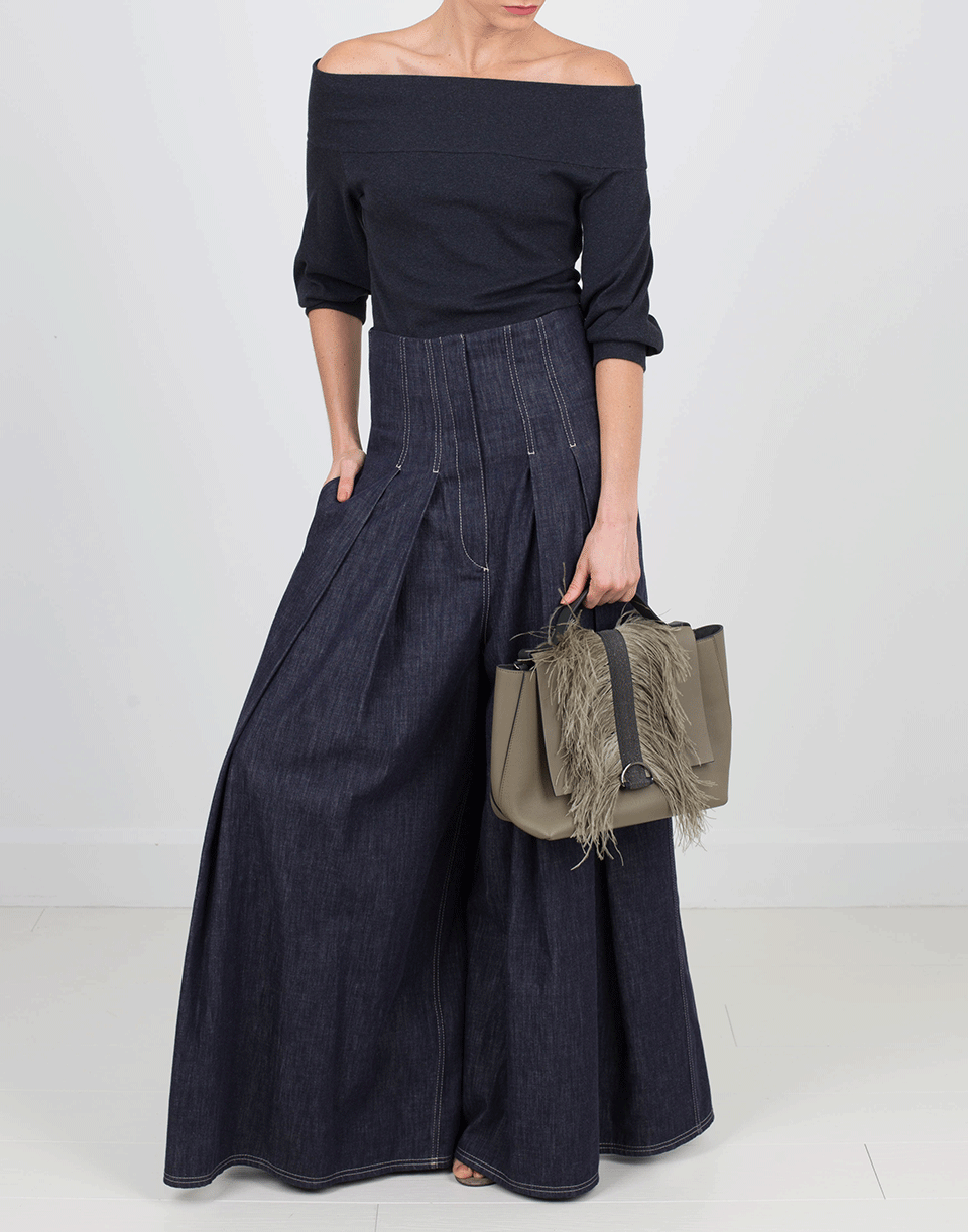 BRUNELLO CUCINELLI-Off Shoulder Tee-