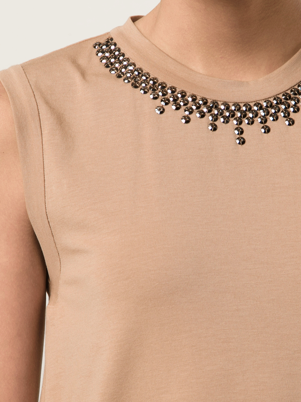 BRUNELLO CUCINELLI-Tank With Swarovski Neck Detail-